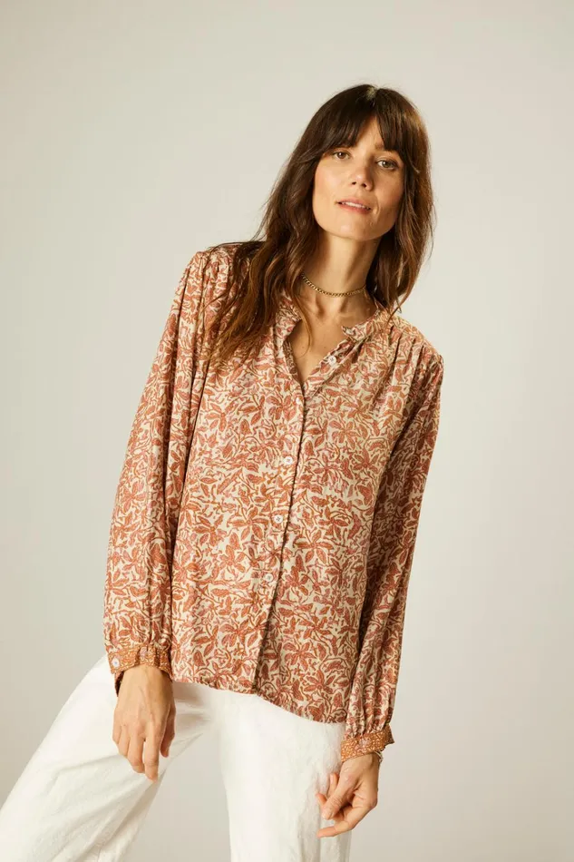 Women Natalie Martin Tops Tolan Shirt Gloriosa Sandstone
