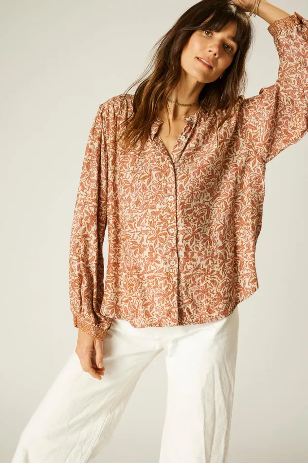 Women Natalie Martin Tops Tolan Shirt Gloriosa Sandstone