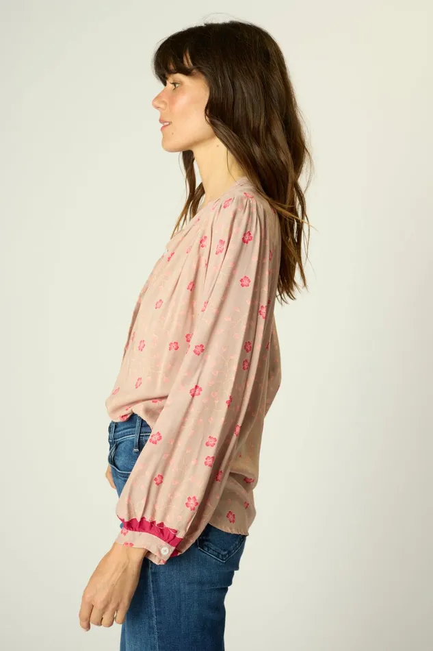 Women Natalie Martin Tops Tolan Shirt Pinwheel Mink