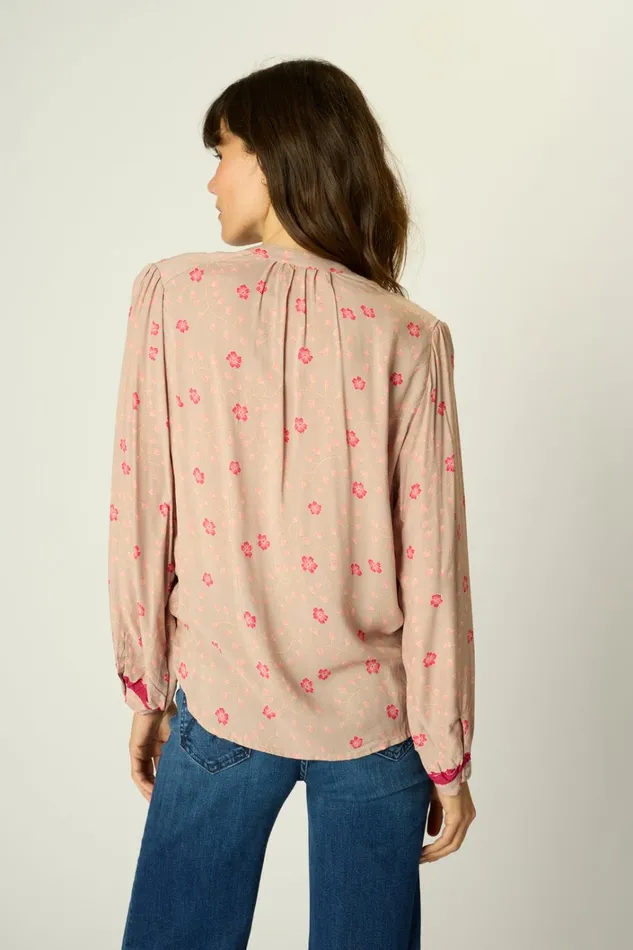 Women Natalie Martin Tops Tolan Shirt Pinwheel Mink