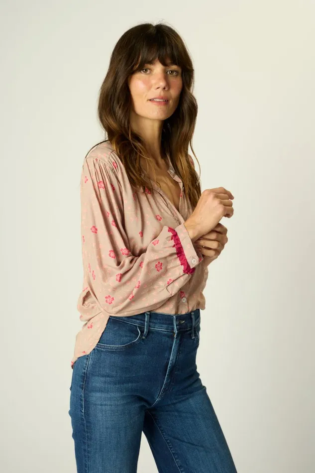 Women Natalie Martin Tops Tolan Shirt Pinwheel Mink