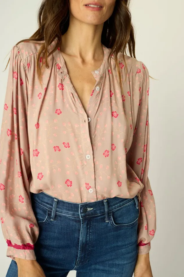 Women Natalie Martin Tops Tolan Shirt Pinwheel Mink