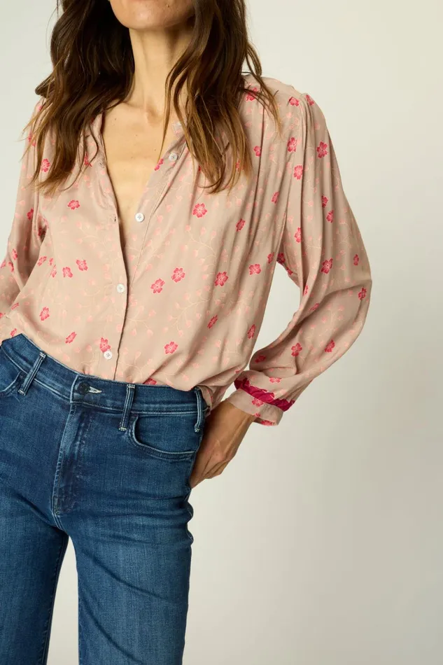 Women Natalie Martin Tops Tolan Shirt Pinwheel Mink