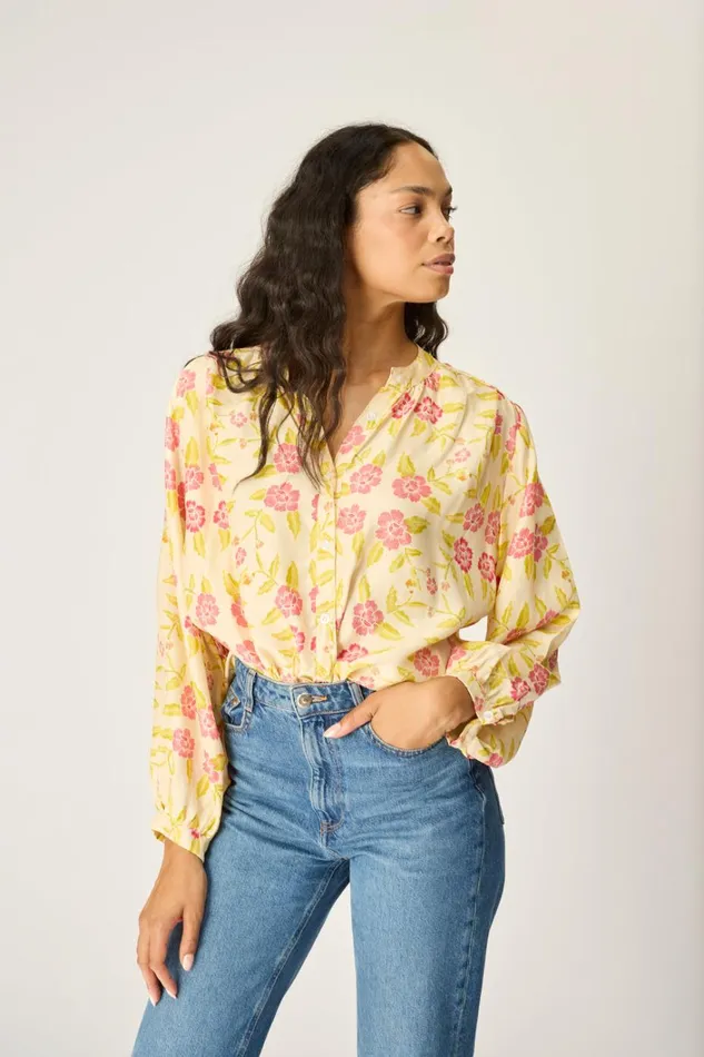 Women Natalie Martin Tops Tolan Shirt Prairie Dusty Crimson