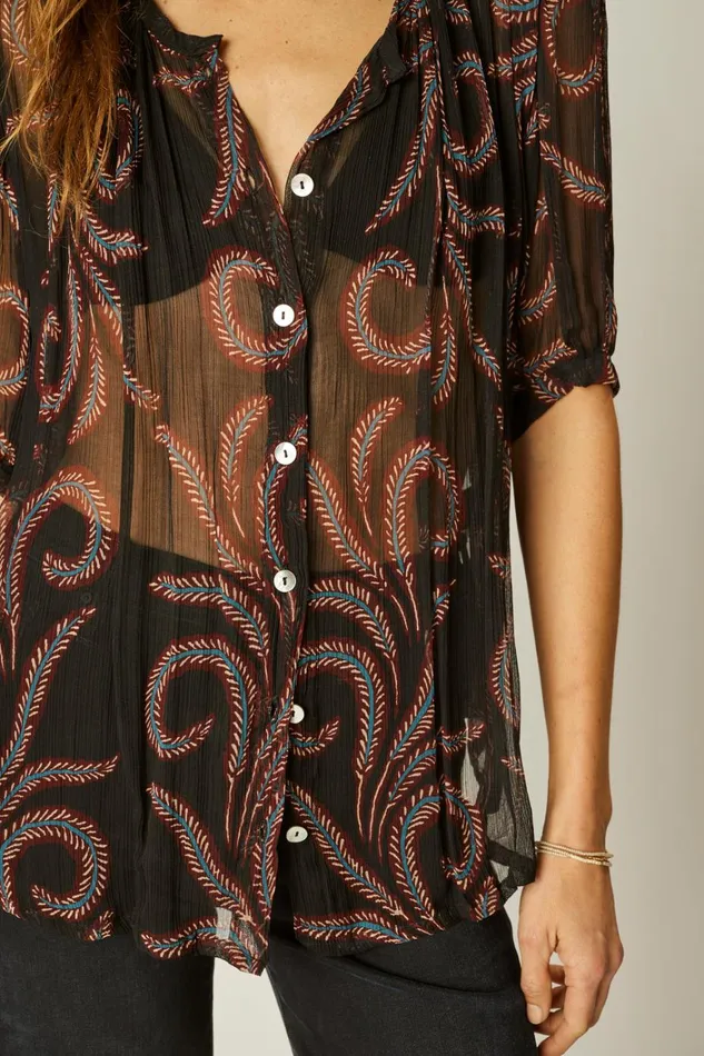 Women Natalie Martin Tops Violet Top Feather Chiffon