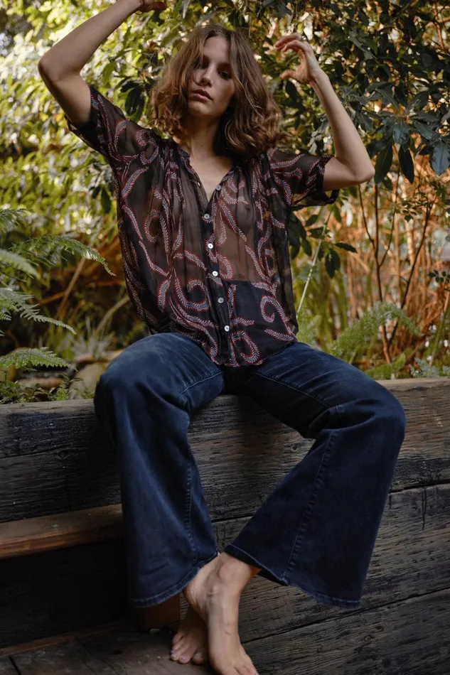 Women Natalie Martin Tops Violet Top Feather Chiffon