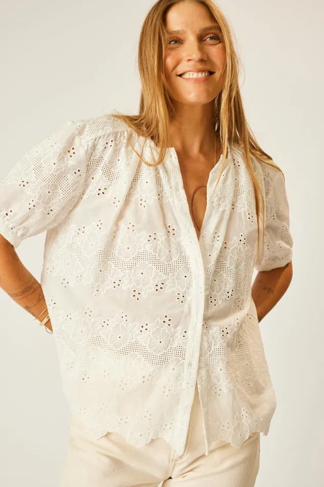 Women Natalie Martin Tops Violet Top Geranium Milk