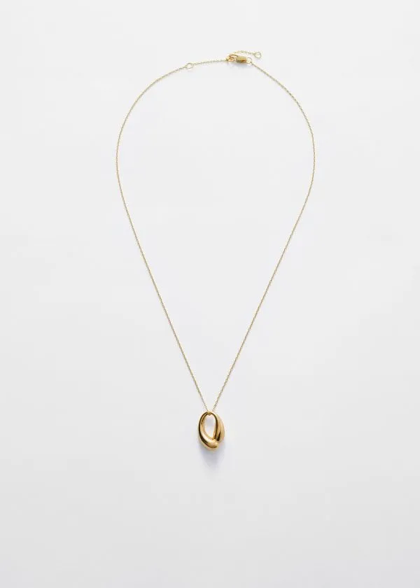 Women Necklaces and Other Stories Sculpted Pendant Chain Necklace Gold
