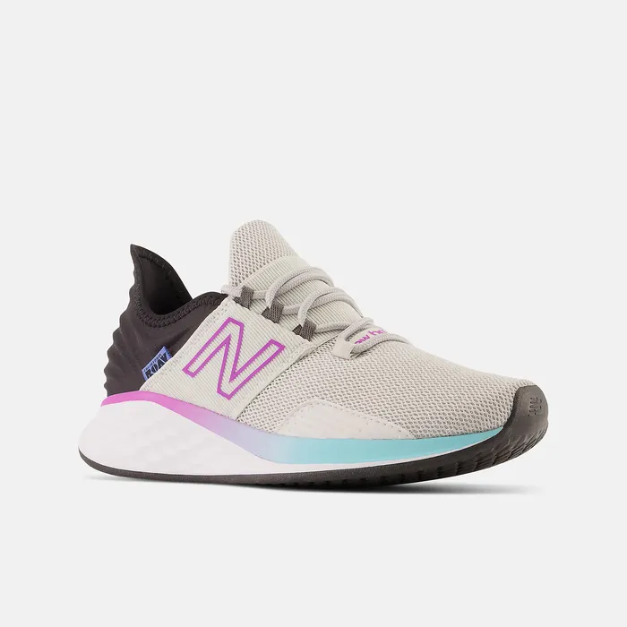 Women New Balance Fresh Foam Roav Grey Matter with Summer Aqua and Cosmic Rose Running Women New Balance Fresh Foam Roav Grey Matter with Summer Aqua and Cosmic Rose Running