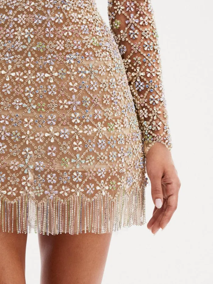 Women Oscar De La Renta Dresses Crystal Embroidered Cocktail Dress Multi Women Oscar De La Renta Dresses Crystal Embroidered Cocktail Dress Multi