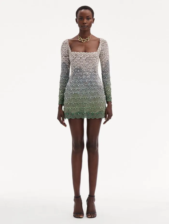Women Oscar De La Renta Dresses Crystal Embroidered Cocktail Dress Olivine Women Oscar De La Renta Dresses Crystal Embroidered Cocktail Dress Olivine