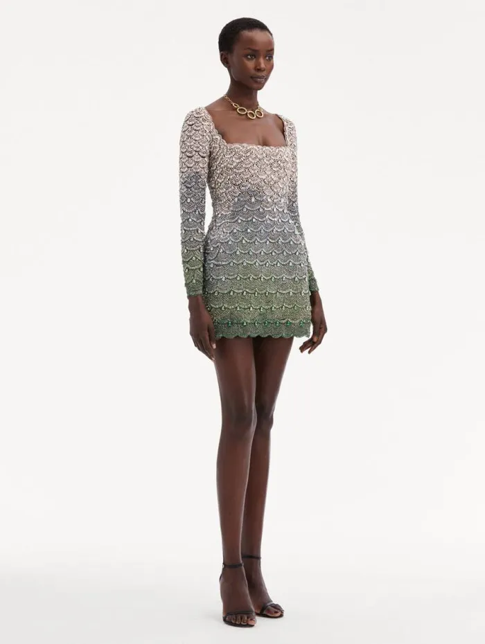 Women Oscar De La Renta Dresses Crystal Embroidered Cocktail Dress Olivine Women Oscar De La Renta Dresses Crystal Embroidered Cocktail Dress Olivine