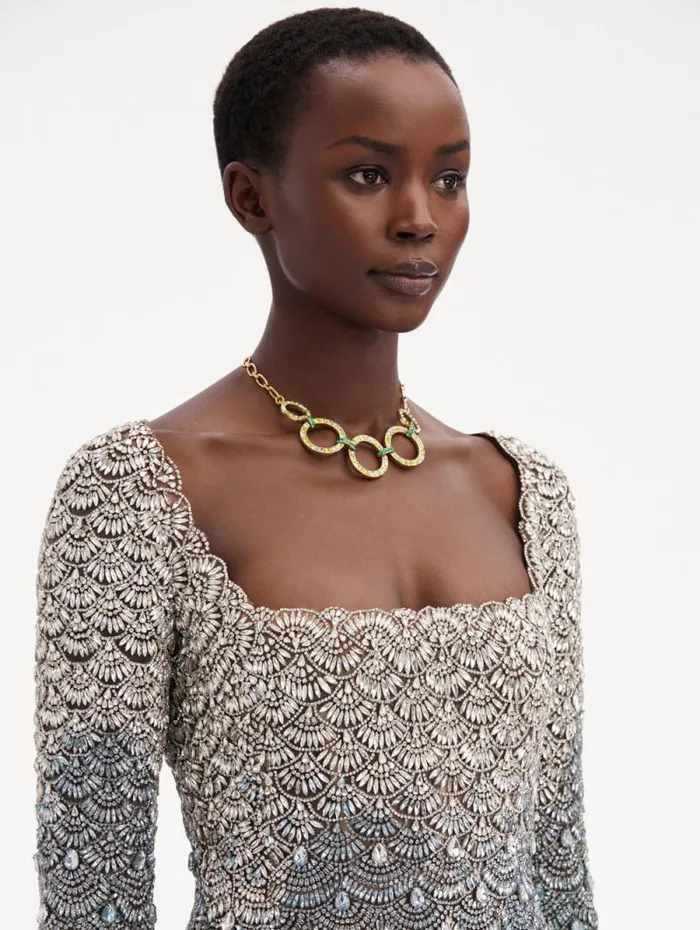 Women Oscar De La Renta Dresses Crystal Embroidered Cocktail Dress Olivine Women Oscar De La Renta Dresses Crystal Embroidered Cocktail Dress Olivine