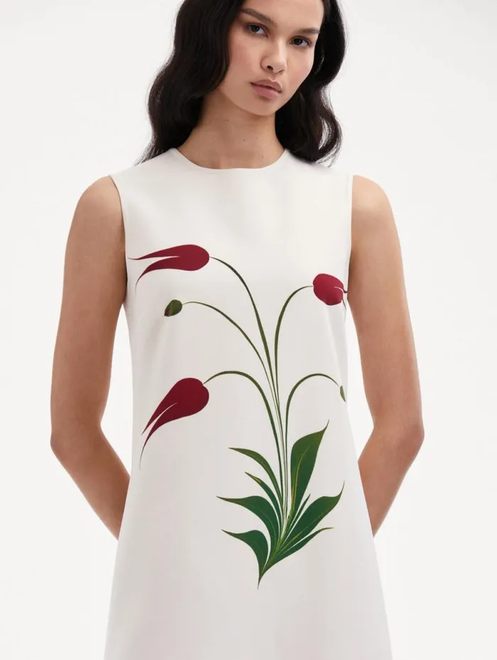 Women Oscar De La Renta Dresses Marbled Tulip Shift Dress Ivory Red Women Oscar De La Renta Dresses Marbled Tulip Shift Dress Ivory Red