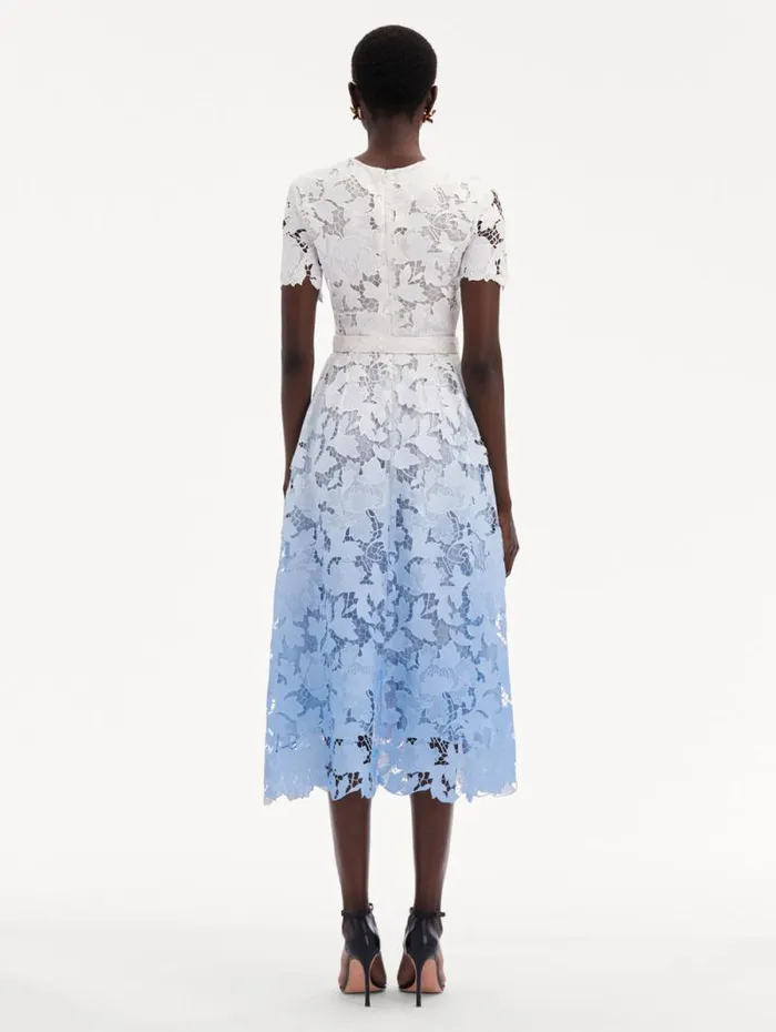 Women Oscar De La Renta Dresses Ombr Peony Guipure Dress Soft Blue Women Oscar De La Renta Dresses Ombr Peony Guipure Dress Soft Blue