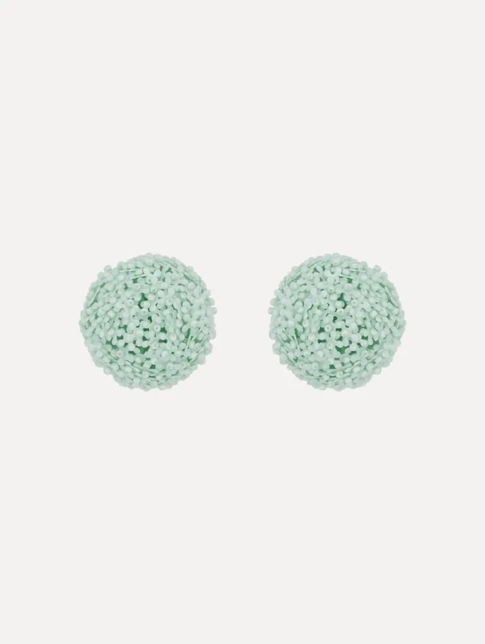 Women Oscar De La Renta Earrings Dandelion Stud Earrings Green