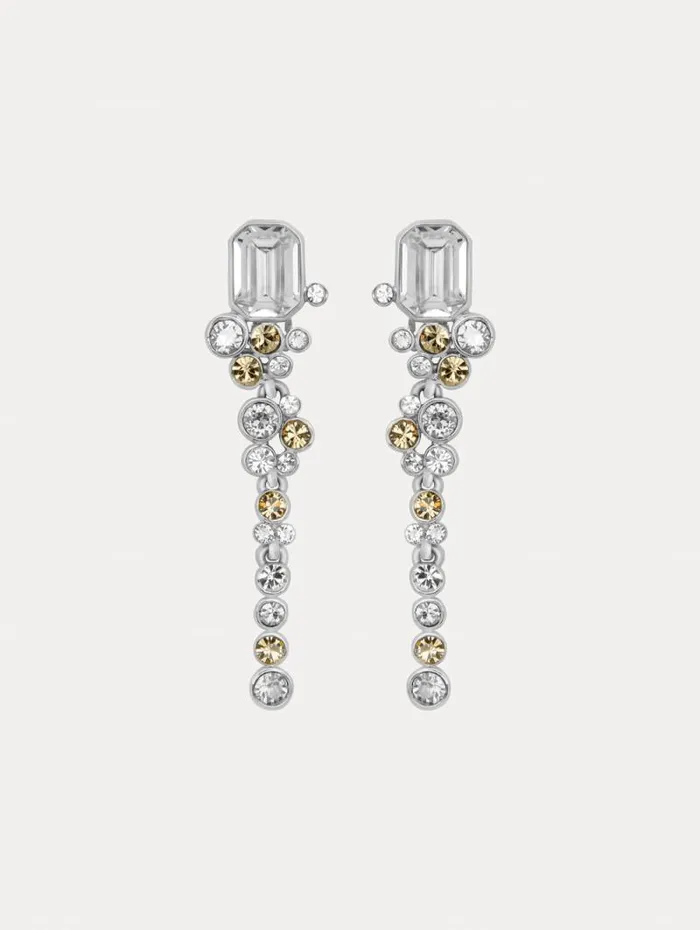 Women Oscar De La Renta Earrings Mixed Crystal ClipOn Earrings Crystal