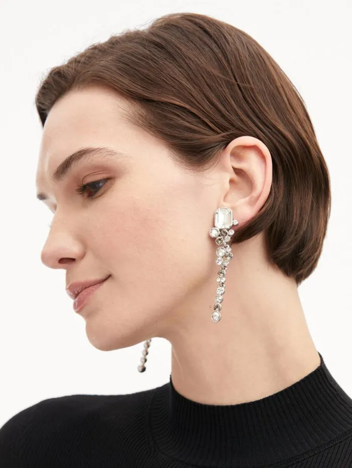 Women Oscar De La Renta Earrings Mixed Crystal ClipOn Earrings Crystal Women Oscar De La Renta Earrings Mixed Crystal ClipOn Earrings Crystal