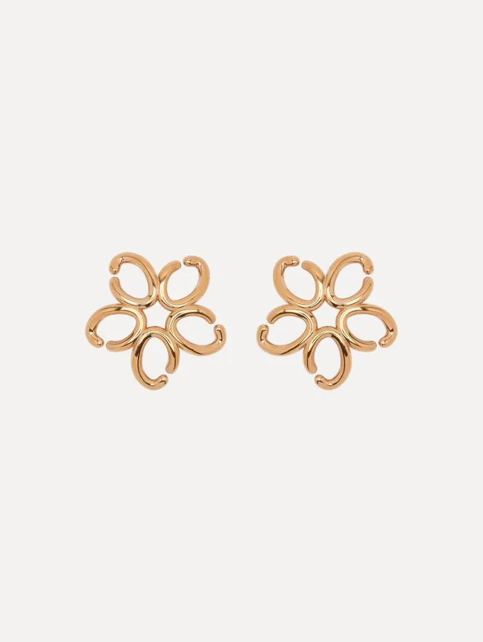 Women Oscar De La Renta Earrings Small O Flower Earrings Gold