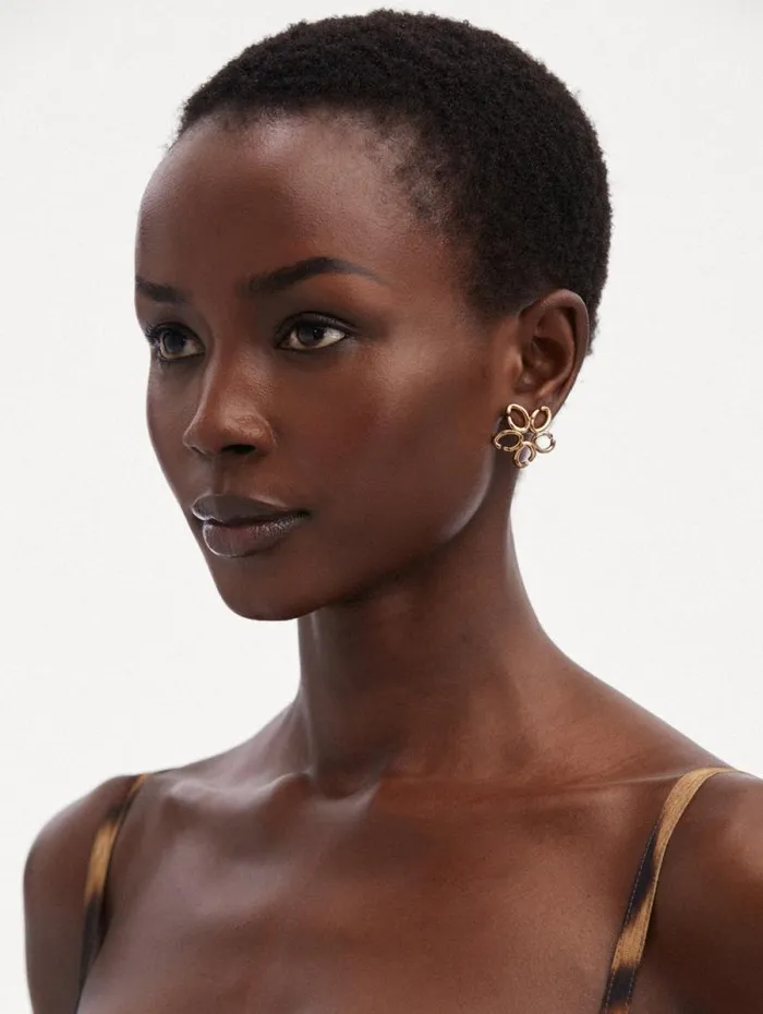 Women Oscar De La Renta Earrings Small O Flower Earrings Gold
