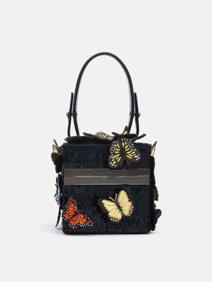 Women Oscar De La Renta Handbags Butterfly Appliqu Alibi Cube Black Multi Women Oscar De La Renta Handbags Butterfly Appliqu Alibi Cube Black Multi