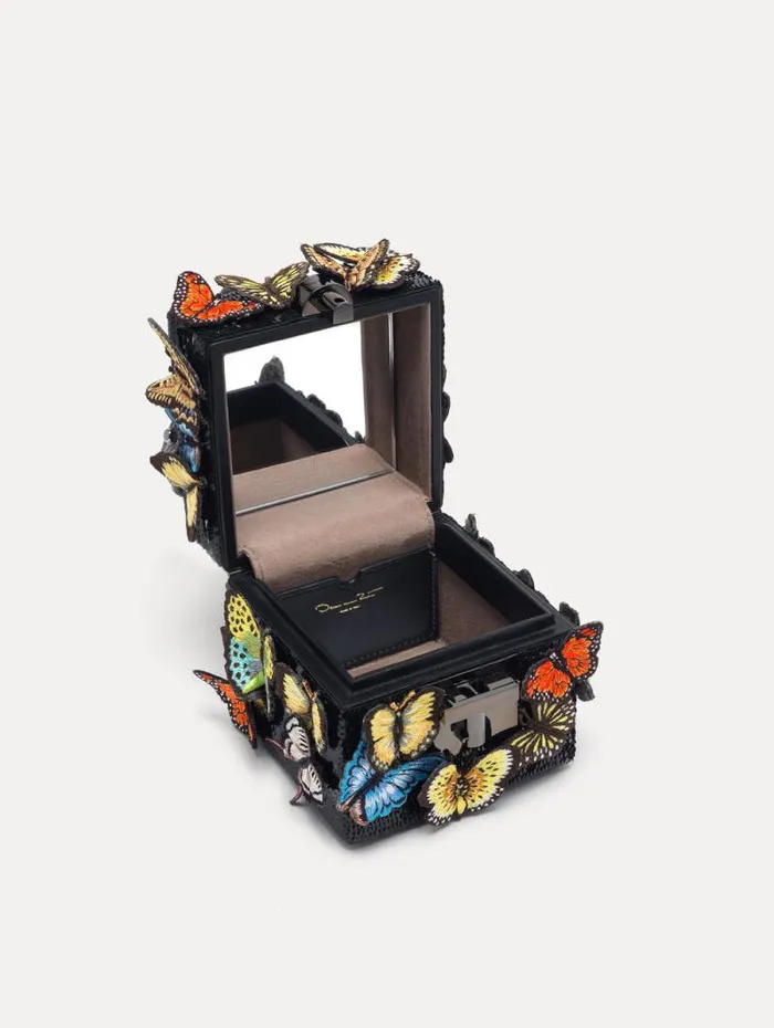Women Oscar De La Renta Handbags Butterfly Appliqu Alibi Cube Black Multi Women Oscar De La Renta Handbags Butterfly Appliqu Alibi Cube Black Multi