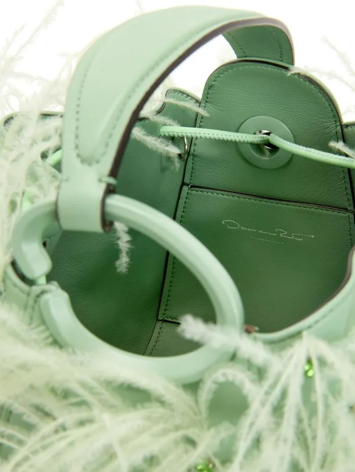 Women Oscar De La Renta Handbags Ostrich Feather O Handle Bag Willow Women Oscar De La Renta Handbags Ostrich Feather O Handle Bag Willow