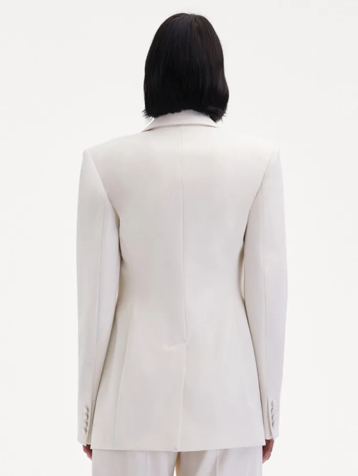 Women Oscar De La Renta Jackets and Coats Button Detail SingleBreasted Blazer Ivory Women Oscar De La Renta Jackets and Coats Button Detail SingleBreasted Blazer Ivory