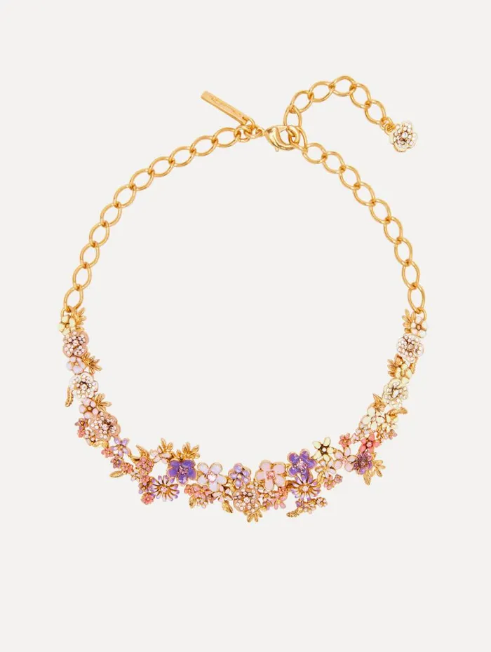 Women Oscar De La Renta Necklaces Enamel Flower Garden Necklace Multi