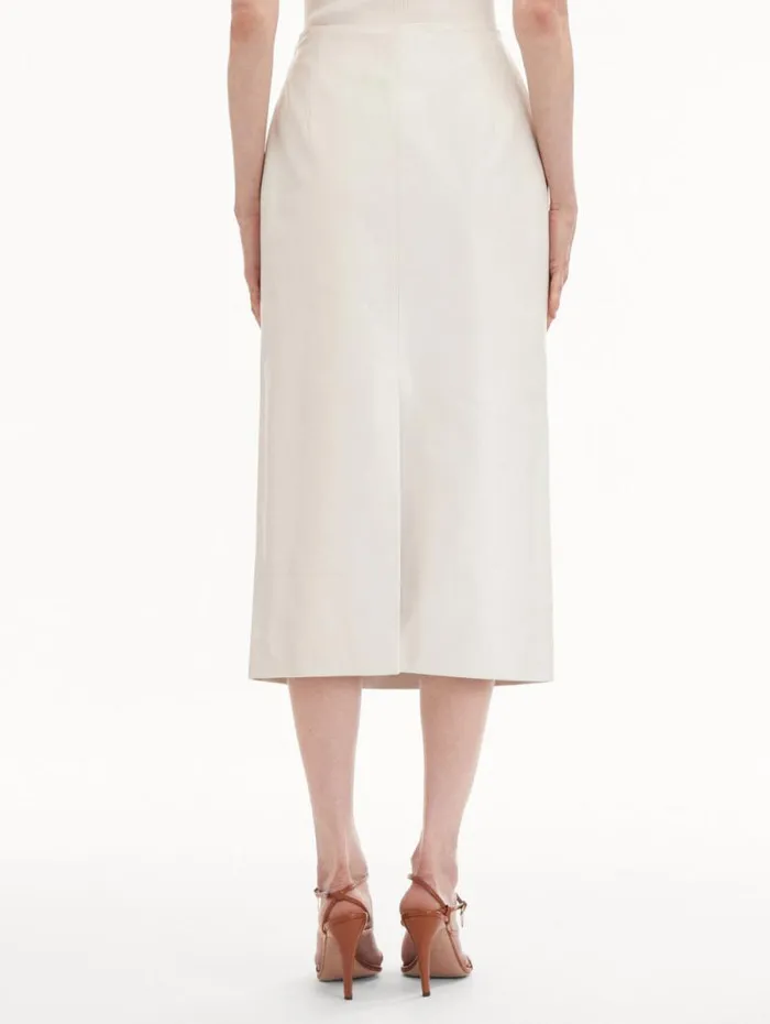 Women Oscar De La Renta Pants and Skirts Laser Cut Floral Leather Pencil Skirt White Women Oscar De La Renta Pants and Skirts Laser Cut Floral Leather Pencil Skirt White