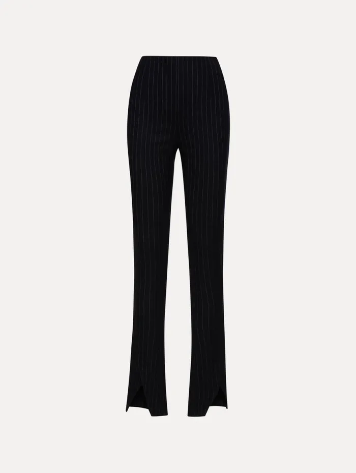 Women Oscar De La Renta Pants and Skirts Pinstriped Pant Navy and White