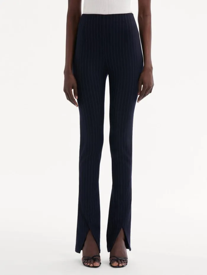 Women Oscar De La Renta Pants and Skirts Pinstriped Pant Navy and White