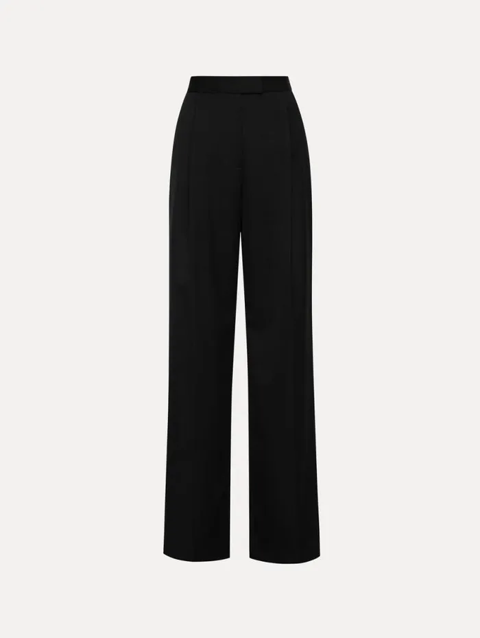 Women Oscar De La Renta Pants and Skirts Wide Leg Grain Du Poudre Pant Black