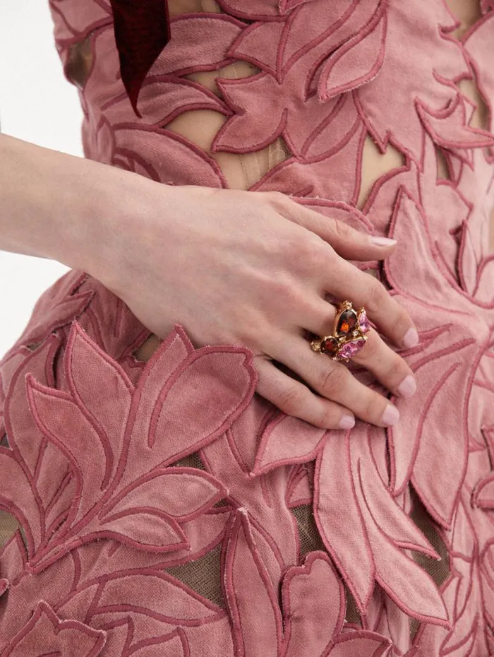 Women Oscar De La Renta Rings Double Pear Ring Rose Women Oscar De La Renta Rings Double Pear Ring Rose