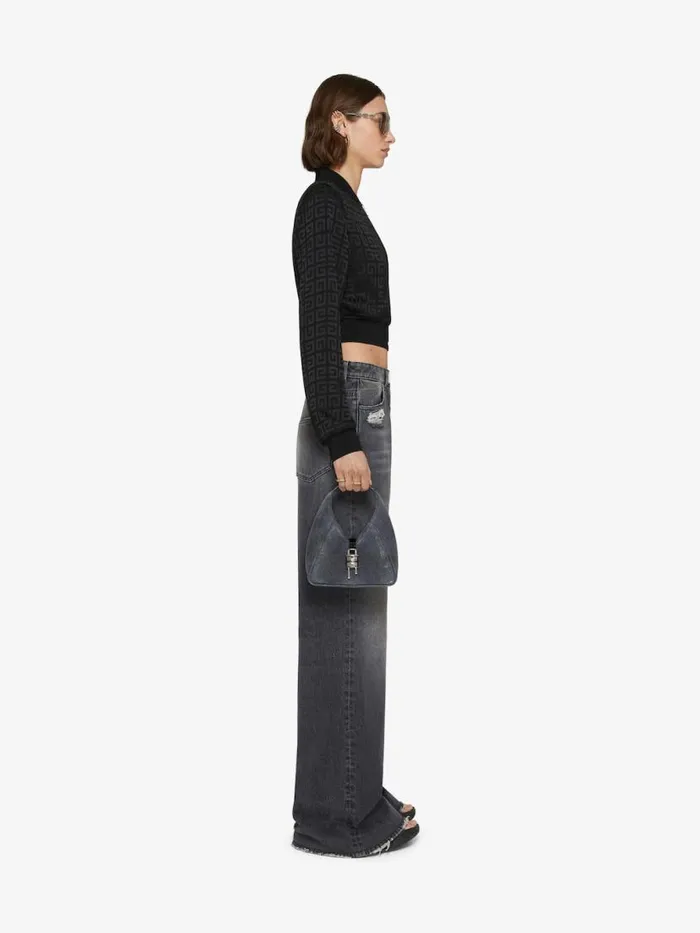 Women Outerwear and Blousons Givenchy Cropped Bomber Jacket In 4G Jacquard Black