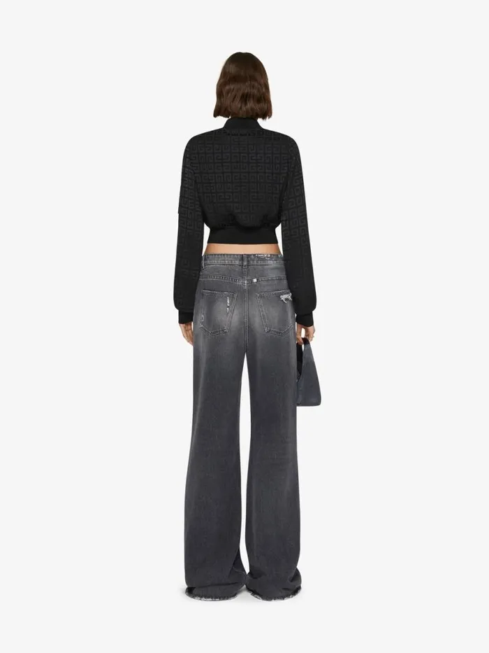 Women Outerwear and Blousons Givenchy Cropped Bomber Jacket In 4G Jacquard Black