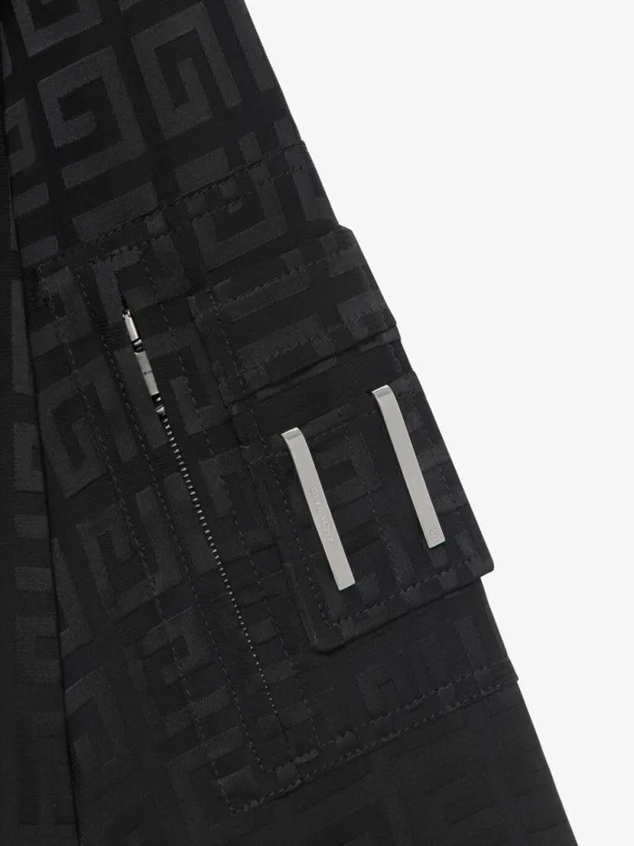 Women Outerwear and Blousons Givenchy Cropped Bomber Jacket In 4G Jacquard Black