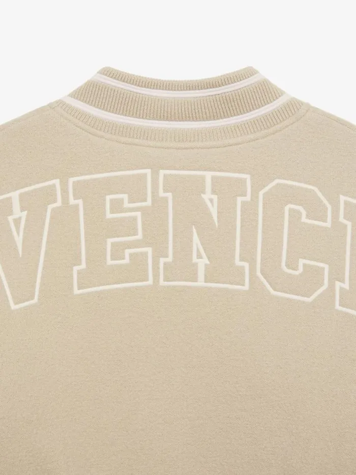 Women Outerwear and Blousons Givenchy Cropped Varsity Jacket In Wool Beigewhite