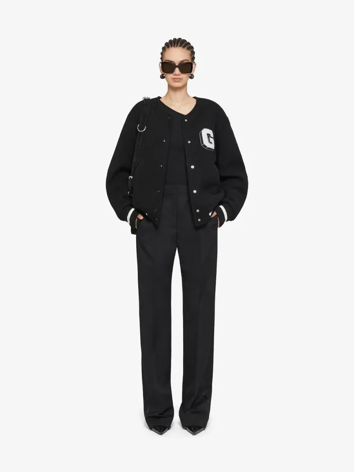 Women Outerwear and Blousons Givenchy GIVENCHY College Varsity Jacket In Wool Black Women Outerwear and Blousons Givenchy GIVENCHY College Varsity Jacket In Wool Black