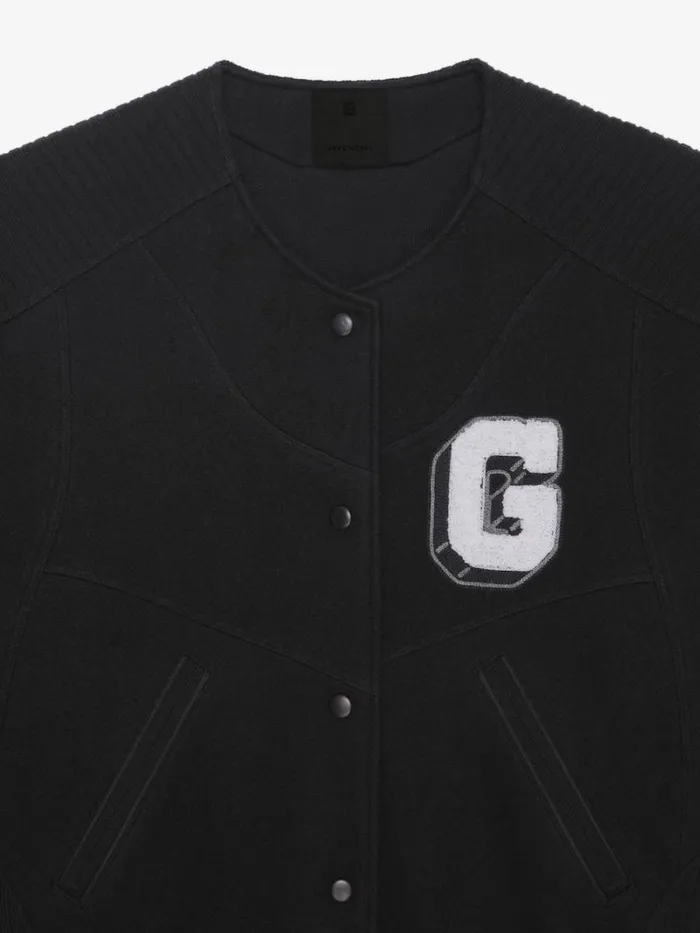 Women Outerwear and Blousons Givenchy GIVENCHY College Varsity Jacket In Wool Black