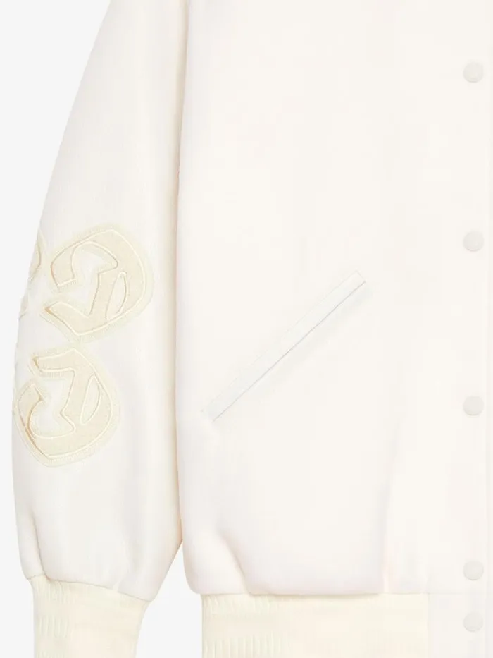 Women Outerwear and Blousons Givenchy GIVENCHY Oversized Varsity Jacket In Wool And Leather Ivory Women Outerwear and Blousons Givenchy GIVENCHY Oversized Varsity Jacket In Wool And Leather Ivory