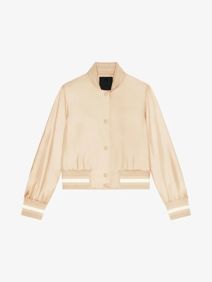 Women Outerwear and Blousons Givenchy Varsity Jacket In Silk Desert