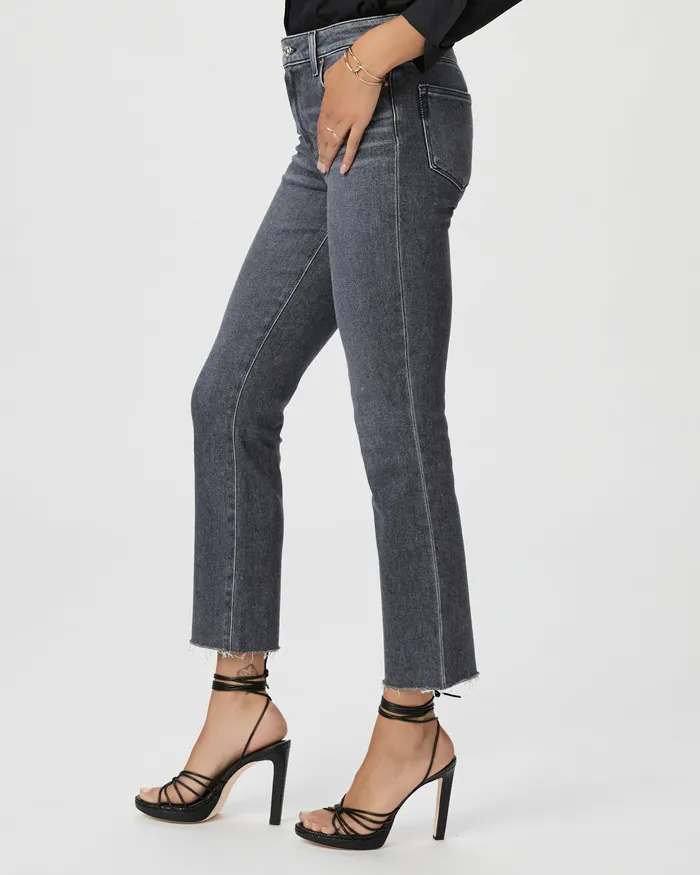 Women PAIGE Cindy Straight Jean 8211 Ash Black Straight