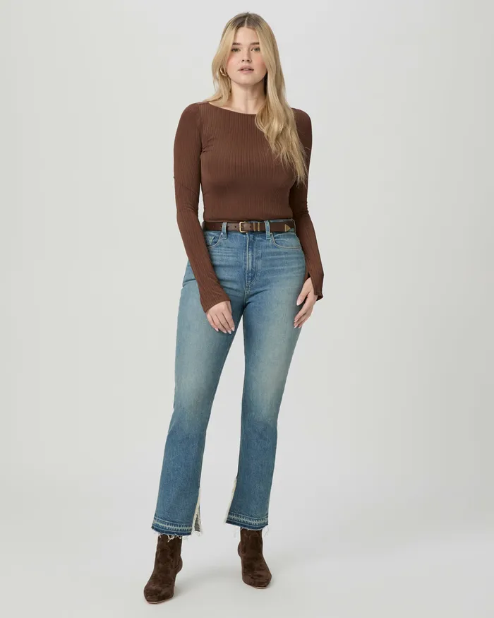 Women PAIGE Flaunt Denim Knockout Straight Jean 8211 Riff Denim