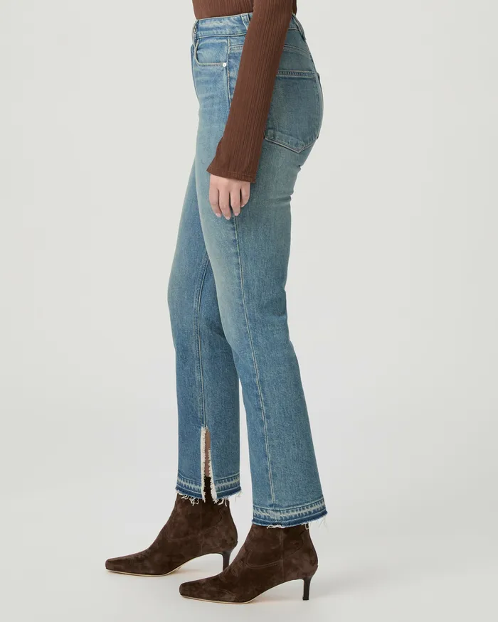 Women PAIGE Flaunt Denim Knockout Straight Jean 8211 Riff Denim