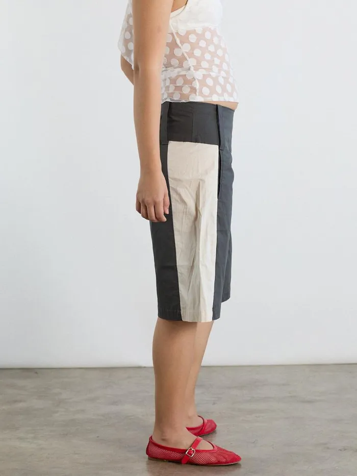 Women Paneles Short Charcoal Stripe Lisa Says Gah Shorts
