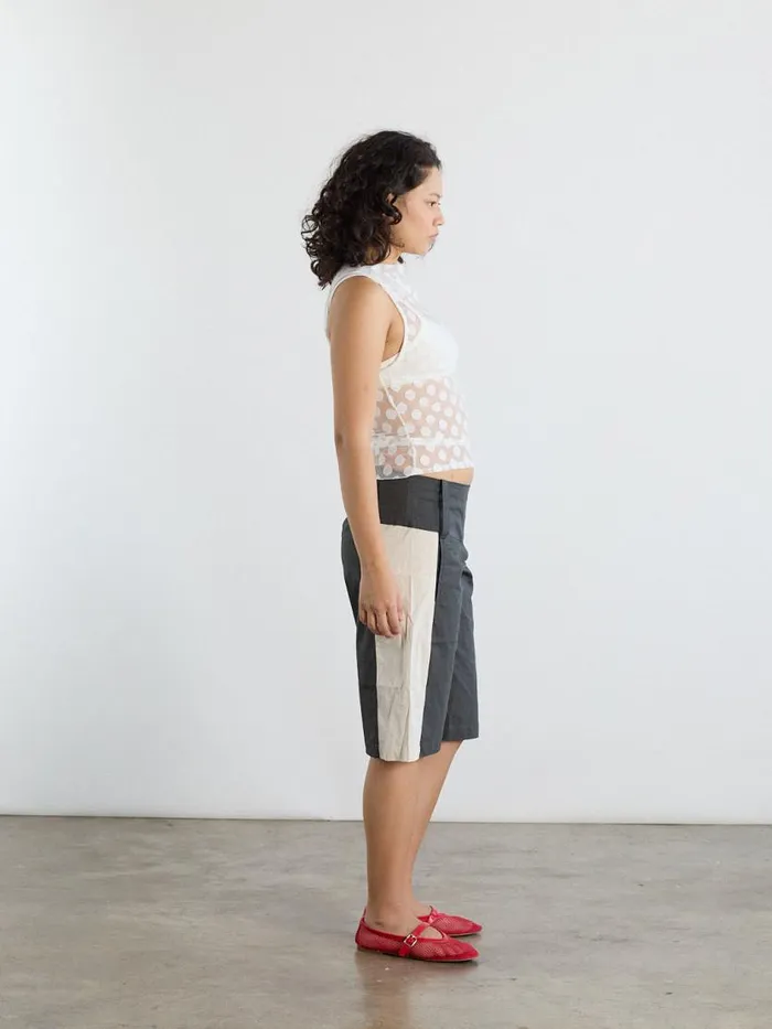 Women Paneles Short Charcoal Stripe Lisa Says Gah Shorts