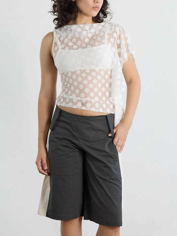 Women Paneles Short Charcoal Stripe Lisa Says Gah Shorts