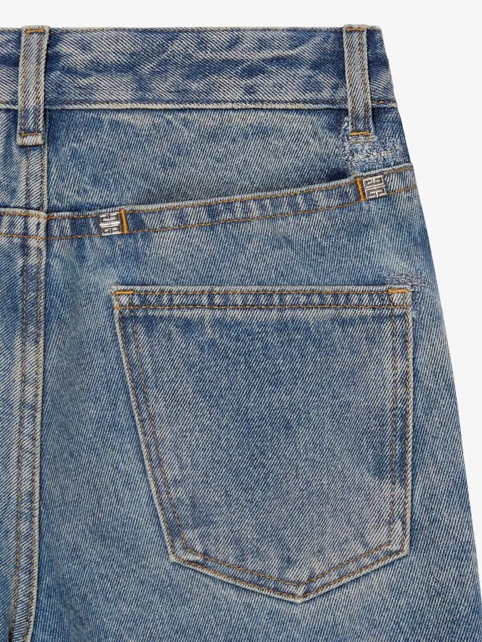 Women Pants and Shorts Givenchy Boot Cut Pants In Denim With Chain Details Medium Blue