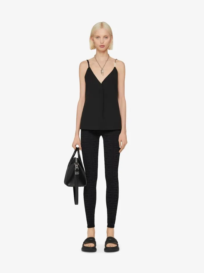 Women Pants and Shorts Givenchy Leggings In 4G Jacquard Black
